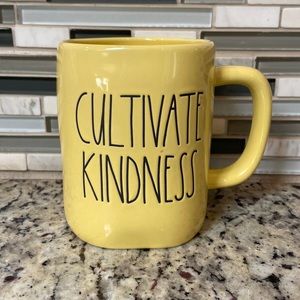 Rae Dunn CULTIVATE KINDNESS yellow rainbow coffee mug
